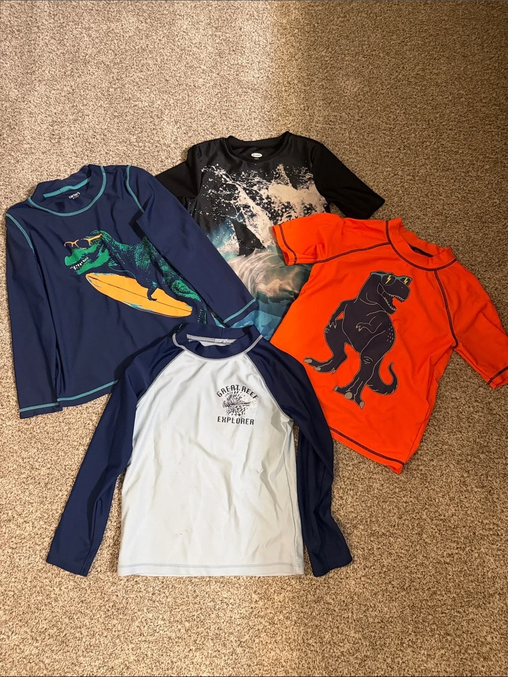 Bundle of 4 boys swim shirts